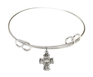 5-Way Double Loop Bangle Bracelet - Sterling Silver Charm 3145SS 5-Way Double Loop Bangle Bracelet - Sterling Silver Charm 3145SS