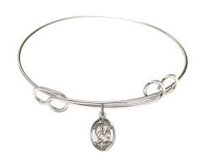 St Andrew The Apostle Double Loop Bangle Bracelet - Sterling Silver Charm 9000SS St Andrew The Apostle Double Loop Bangle Bracelet - Sterling Silver Charm 9000SS