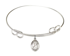 St Benjamin Double Loop Bangle Bracelet - Sterling Silver Charm 9013SS