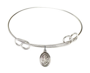 St Dominic De Guzman Double Loop Bangle Bracelet - Sterling Silver Charm 9030SS St Dominic De Guzman Double Loop Bangle Bracelet - Sterling Silver Charm 9030SS
