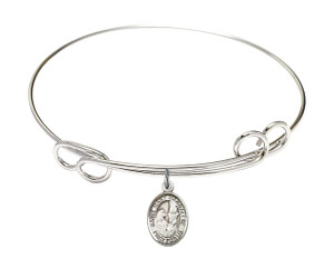St Mary Magdalene Double Loop Bangle Bracelet - Sterling Silver Charm 9071SS St Mary Magdalene Double Loop Bangle Bracelet - Sterling Silver Charm 9071SS