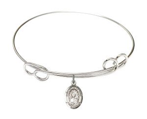 Our Lady of La Vang Double Loop Bangle Bracelet - Sterling Silver Charm 9115SS