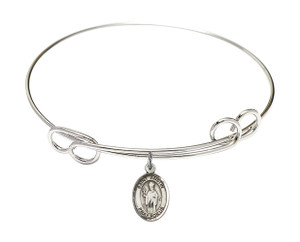 St Austin Double Loop Bangle Bracelet - Sterling Silver Charm 9256SS