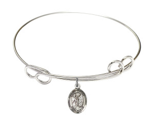 St Fiacre Double Loop Bangle Bracelet - Sterling Silver Charm 9298SS