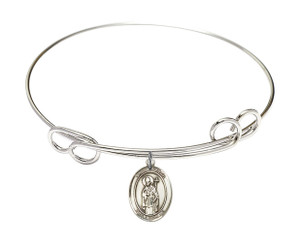 St Ronan Double Loop Bangle Bracelet - Sterling Silver Charm 9315SS
