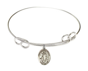 St Anthony of Egypt Double Loop Bangle Bracelet - Sterling Silver Charm 9317SS
