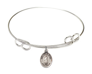 Our Lady of Tears Double Loop Bangle Bracelet - Sterling Silver Charm 9346SS Our Lady of Tears Double Loop Bangle Bracelet - Sterling Silver Charm 9346SS