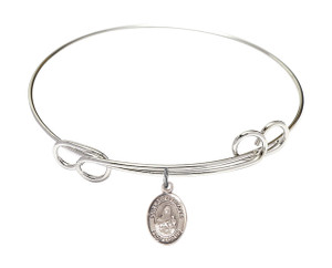 Our Lady of Grapes Double Loop Bangle Bracelet - Sterling Silver Charm 9347SS