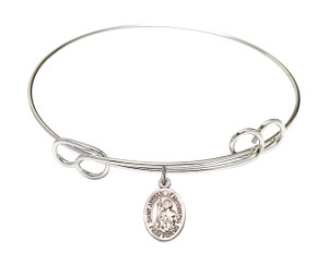 St Adrian of Nicomedia Double Loop Bangle Bracelet - Sterling Silver Charm 9353SS St Adrian of Nicomedia Double Loop Bangle Bracelet - Sterling Silver Charm 9353SS