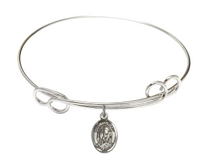 St Polycarp of Smyrna Double Loop Bangle Bracelet - Sterling Silver Charm 9363SS St Polycarp of Smyrna Double Loop Bangle Bracelet - Sterling Silver Charm 9363SS