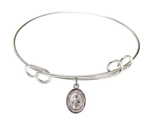 St Simon The Apostle Double Loop Bangle Bracelet - Sterling Silver Charm 9375SS St Simon The Apostle Double Loop Bangle Bracelet - Sterling Silver Charm 9375SS