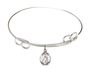 St Lucy Double Loop Bangle Bracelet - Sterling Silver Charm 9422SS St Lucy Double Loop Bangle Bracelet - Sterling Silver Charm 9422SS