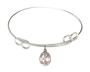 St Sebastian - Track And Field Double Loop Bangle Bracelet - Sterling Silver Charm 9610SS St Sebastian - Track And Field Double Loop Bangle Bracelet - Sterling Silver Charm 9610SS