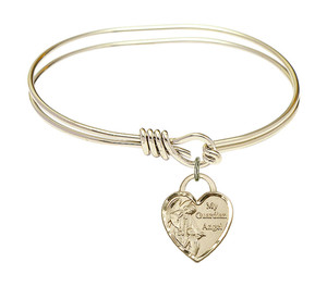 Guardian Angel Heart Eye Hook Bangle Bracelet - Gold-Filled Charm 3402GF Guardian Angel Heart Eye Hook Bangle Bracelet - Gold-Filled Charm 3402GF
