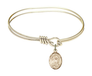 St Camillus of Lellis Eye Hook Bangle Bracelet - Gold-Filled Charm 9019GF St Camillus of Lellis Eye Hook Bangle Bracelet - Gold-Filled Charm 9019GF