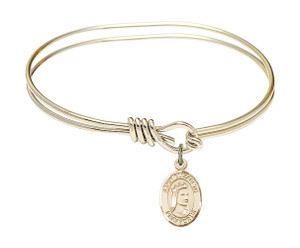 St Elizabeth of Hungary Eye Hook Bangle Bracelet - Gold-Filled Charm 9033GF St Elizabeth of Hungary Eye Hook Bangle Bracelet - Gold-Filled Charm 9033GF