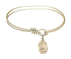 St Gerard Majella Eye Hook Bangle Bracelet - Gold-Filled Charm 9042GF St Gerard Majella Eye Hook Bangle Bracelet - Gold-Filled Charm 9042GF