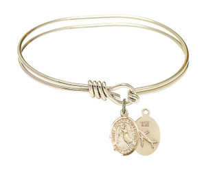 St Joseph of Cupertino Eye Hook Bangle Bracelet - Gold-Filled Charm 9057GF St Joseph of Cupertino Eye Hook Bangle Bracelet - Gold-Filled Charm 9057GF
