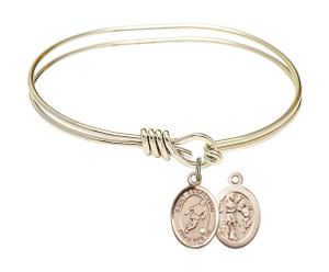 St Sebastian - Soccer Eye Hook Bangle Bracelet - Gold-Filled Charm 9164GF St Sebastian - Soccer Eye Hook Bangle Bracelet - Gold-Filled Charm 9164GF