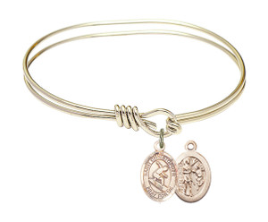 St Christopher - Surfing Eye Hook Bangle Bracelet - Gold-Filled Charm 9184GF St Christopher - Surfing Eye Hook Bangle Bracelet - Gold-Filled Charm 9184GF