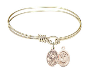 St Christopher - Field Hockey Eye Hook Bangle Bracelet - Gold-Filled Charm 9195GF St Christopher - Field Hockey Eye Hook Bangle Bracelet - Gold-Filled Charm 9195GF