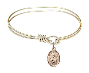 St Meinrad of Einsiedeln Eye Hook Bangle Bracelet - Gold-Filled Charm 9307GF St Meinrad of Einsiedeln Eye Hook Bangle Bracelet - Gold-Filled Charm 9307GF