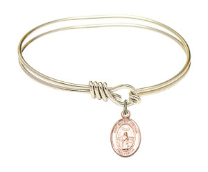 St Medard of Noyon Eye Hook Bangle Bracelet - Gold-Filled Charm 9444GF St Medard of Noyon Eye Hook Bangle Bracelet - Gold-Filled Charm 9444GF