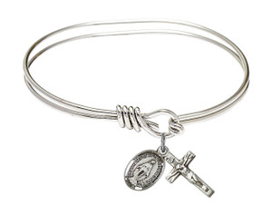 Miraculous - Crucifix Eye Hook Bangle Bracelet - Sterling Silver Charm 0702MSETS Miraculous - Crucifix Eye Hook Bangle Bracelet - Sterling Silver Charm 0702MSETS