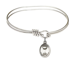 Holy Communion Eye Hook Bangle Bracelet - Sterling Silver Charm 0976SS Holy Communion Eye Hook Bangle Bracelet - Sterling Silver Charm 0976SS