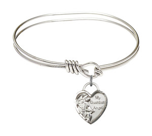 Guardian Angel Heart Eye Hook Bangle Bracelet - Sterling Silver Charm 3402SS Guardian Angel Heart Eye Hook Bangle Bracelet - Sterling Silver Charm 3402SS