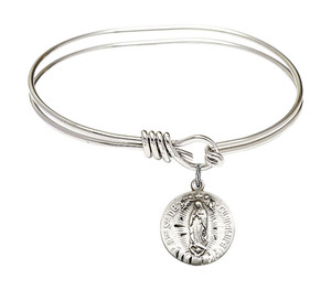 Our Lady of Guadalupe Eye Hook Bangle Bracelet - Sterling Silver Charm 4228SS Our Lady of Guadalupe Eye Hook Bangle Bracelet - Sterling Silver Charm 4228SS