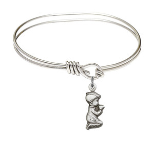 Praying Boy Eye Hook Bangle Bracelet - Sterling Silver Charm 4263SS Praying Boy Eye Hook Bangle Bracelet - Sterling Silver Charm 4263SS