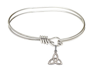 Trinity Irish Knot Eye Hook Bangle Bracelet - Sterling Silver Charm 5100SS Trinity Irish Knot Eye Hook Bangle Bracelet - Sterling Silver Charm 5100SS