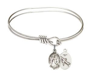 St Joseph of Cupertino Eye Hook Bangle Bracelet - Sterling Silver Charm 9057SS St Joseph of Cupertino Eye Hook Bangle Bracelet - Sterling Silver Charm 9057SS