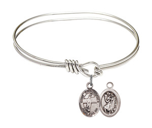 St Christopher - Volleyball Eye Hook Bangle Bracelet - Sterling Silver Charm 9138SS St Christopher - Volleyball Eye Hook Bangle Bracelet - Sterling Silver Charm 9138SS