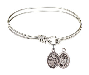 St Christopher - Martial Arts Eye Hook Bangle Bracelet - Sterling Silver Charm 9158SS St Christopher - Martial Arts Eye Hook Bangle Bracelet - Sterling Silver Charm 9158SS
