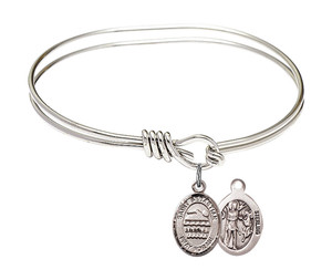 St Sebastian - Swimming Eye Hook Bangle Bracelet - Sterling Silver Charm 9167SS St Sebastian - Swimming Eye Hook Bangle Bracelet - Sterling Silver Charm 9167SS