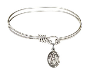 Our Lady of Fatima Eye Hook Bangle Bracelet - Sterling Silver Charm 9205SS Our Lady of Fatima Eye Hook Bangle Bracelet - Sterling Silver Charm 9205SS