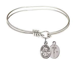 St John Paul II Eye Hook Bangle Bracelet - Sterling Silver Charm 9234SS St John Paul II Eye Hook Bangle Bracelet - Sterling Silver Charm 9234SS