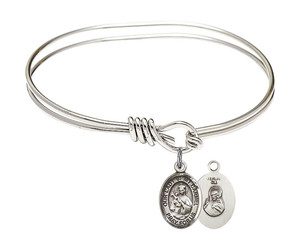 Our Lady of Mount Carmel Eye Hook Bangle Bracelet - Sterling Silver Charm 9243SS Our Lady of Mount Carmel Eye Hook Bangle Bracelet - Sterling Silver Charm 9243SS