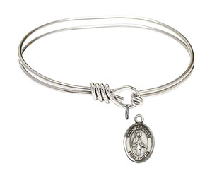 St Remigius of Reims Eye Hook Bangle Bracelet - Sterling Silver Charm 9274SS St Remigius of Reims Eye Hook Bangle Bracelet - Sterling Silver Charm 9274SS