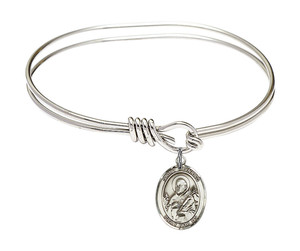 St Meinrad of Einsiedeln Eye Hook Bangle Bracelet - Sterling Silver Charm 9307SS St Meinrad of Einsiedeln Eye Hook Bangle Bracelet - Sterling Silver Charm 9307SS