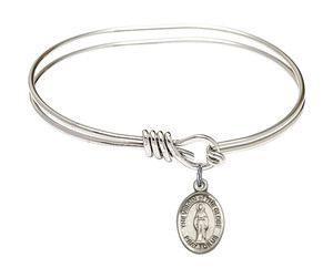 Virgin of The Globe Eye Hook Bangle Bracelet - Sterling Silver Charm 9345SS Virgin of The Globe Eye Hook Bangle Bracelet - Sterling Silver Charm 9345SS