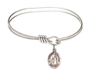 St Raymond of Penafort Eye Hook Bangle Bracelet - Sterling Silver Charm 9385SS St Raymond of Penafort Eye Hook Bangle Bracelet - Sterling Silver Charm 9385SS