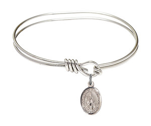 Our Lady of Assumption Eye Hook Bangle Bracelet - Sterling Silver Charm 9388SS Our Lady of Assumption Eye Hook Bangle Bracelet - Sterling Silver Charm 9388SS