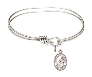 St Jacob of Nisibis Eye Hook Bangle Bracelet - Sterling Silver Charm 9392SS
