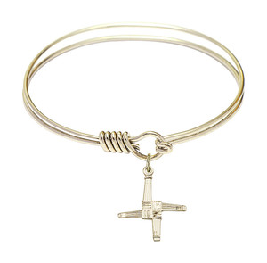 St Brigid Cross Round Eye Hook Bangle Bracelet - Gold-Filled Charm - 6.25 Inch 0290GF St Brigid Cross Round Eye Hook Bangle Bracelet - Gold-Filled Charm - 6.25 Inch 0290GF
