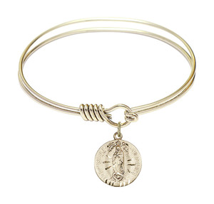 Our Lady of Guadalupe Round Eye Hook Bangle Bracelet - Gold-Filled Charm - 6.25 Inch 4228GF Our Lady of Guadalupe Round Eye Hook Bangle Bracelet - Gold-Filled Charm - 6.25 Inch 4228GF