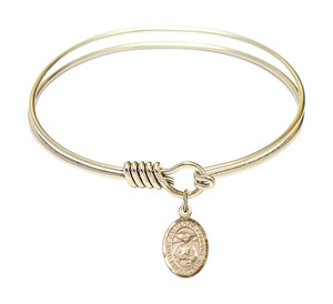 St Catherine Laboure Round Eye Hook Bangle Bracelet - Gold-Filled Charm - 6.25 Inch 9021GF St Catherine Laboure Round Eye Hook Bangle Bracelet - Gold-Filled Charm - 6.25 Inch 9021GF