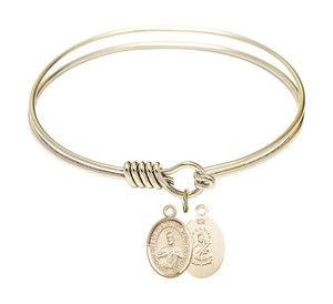 Scapular Round Eye Hook Bangle Bracelet - Gold-Filled Charm - 6.25 Inch 9098GF Scapular Round Eye Hook Bangle Bracelet - Gold-Filled Charm - 6.25 Inch 9098GF